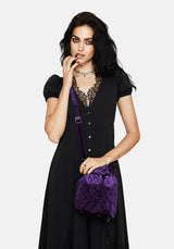 Tamsin Purple Velvet Bucket Bag