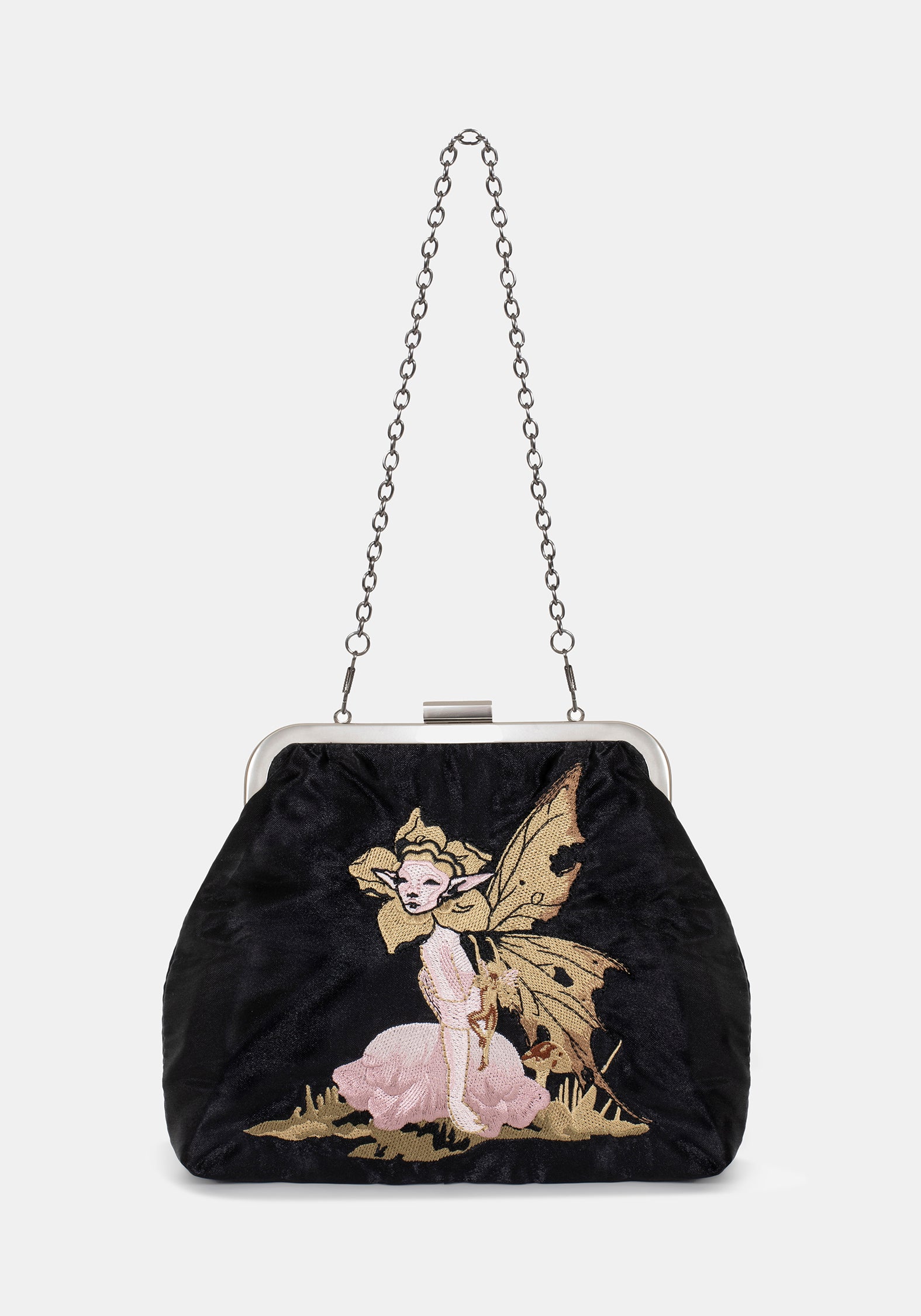 Faela Fairy Embroidered Satin Bag