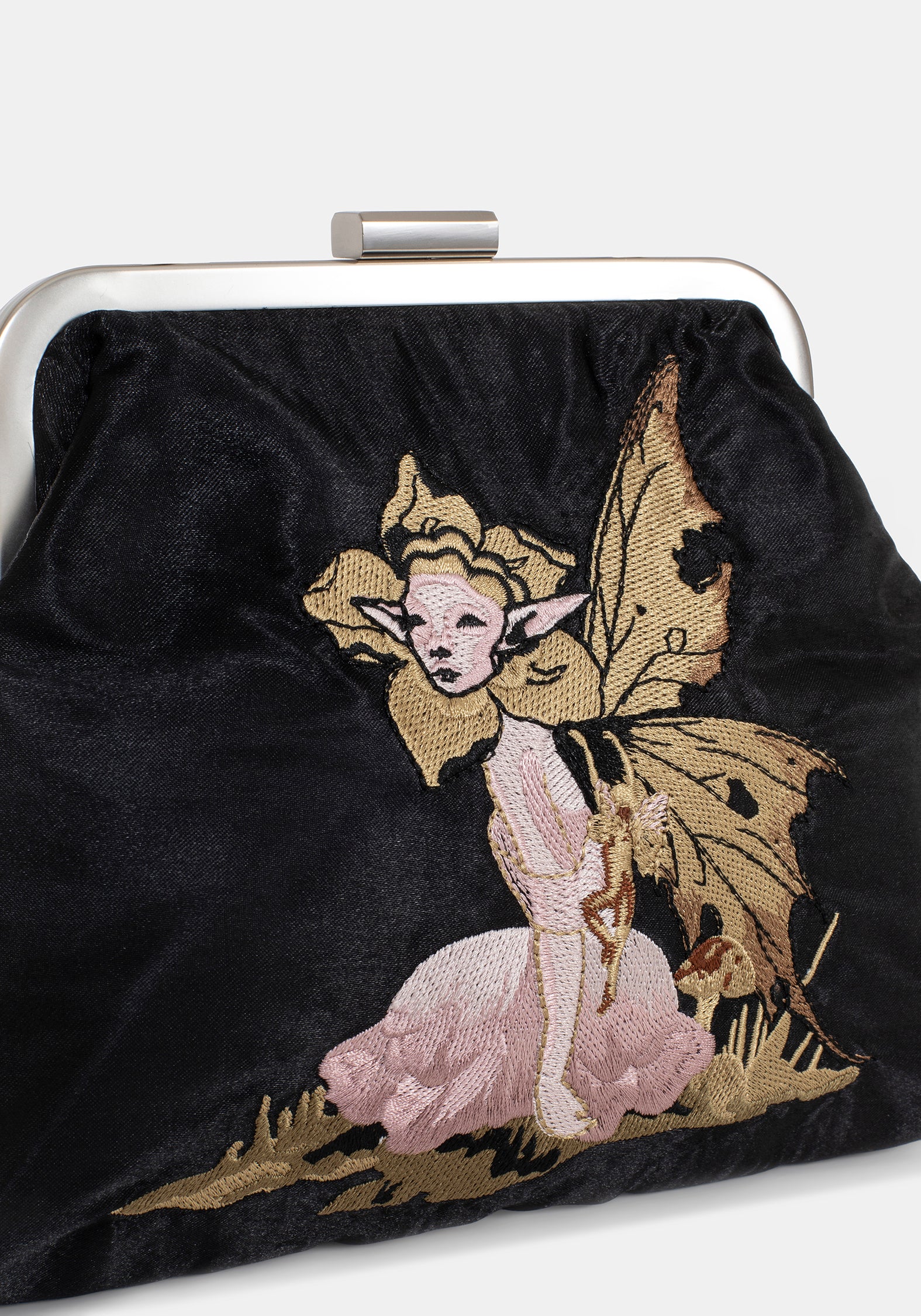 Faela Fairy Embroidered Satin Bag