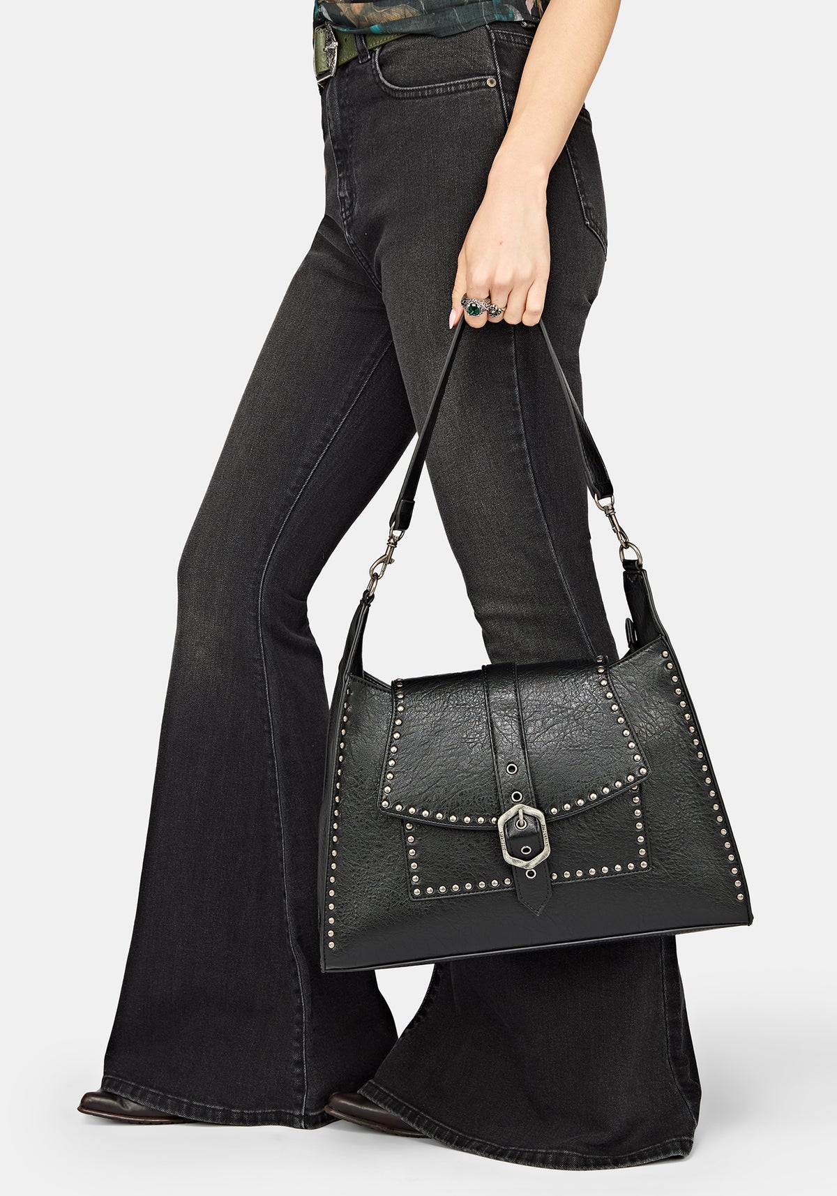 Trogan Rivet Buckle Shoulder Bag