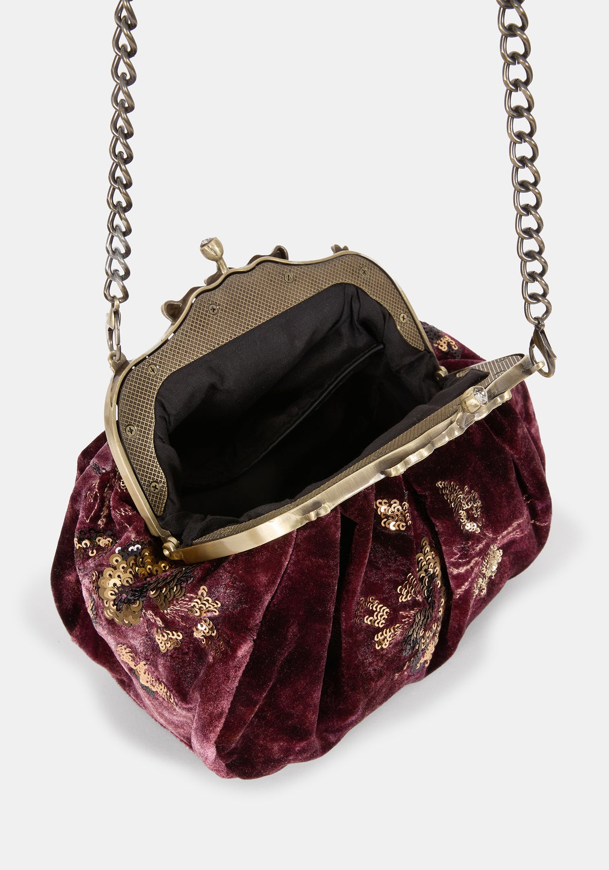 Zariah Embroidered Kiss Lock Bag