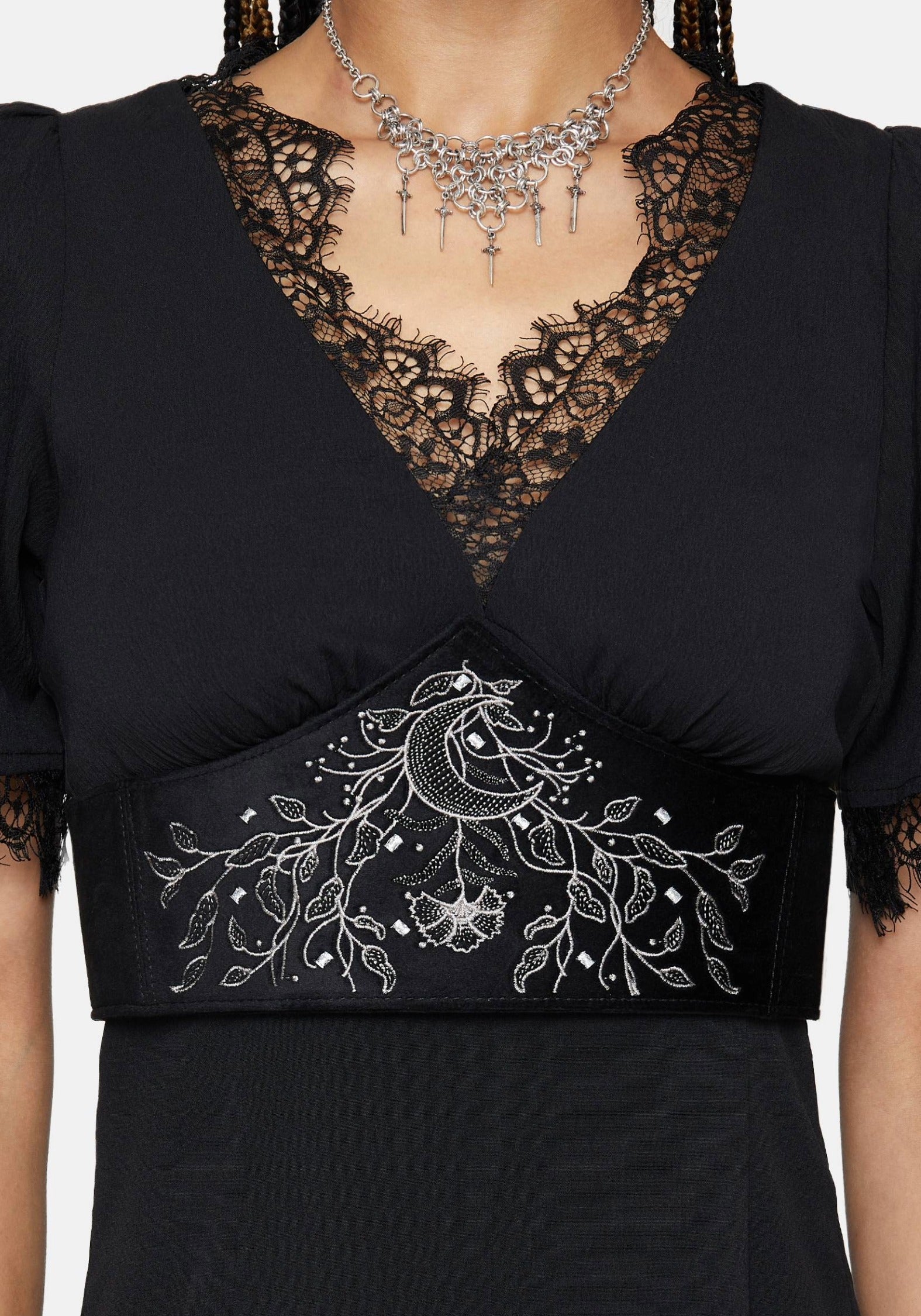Morrigan Stern Gekreuzte Bestickt Taille Gürtel