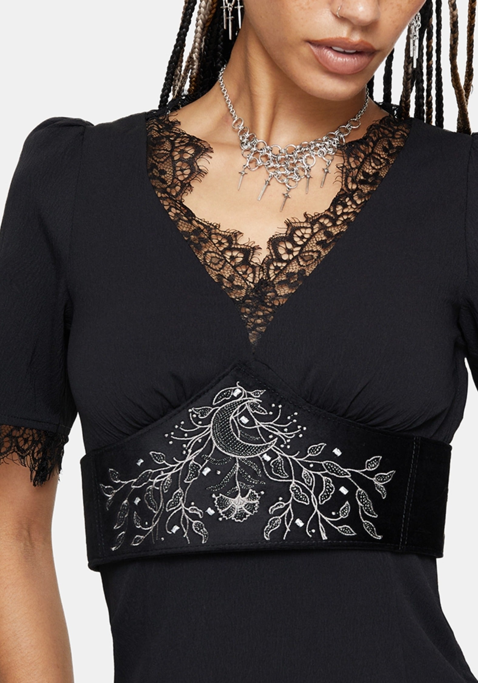 Morrigan Stern Gekreuzte Bestickt Taille Gürtel