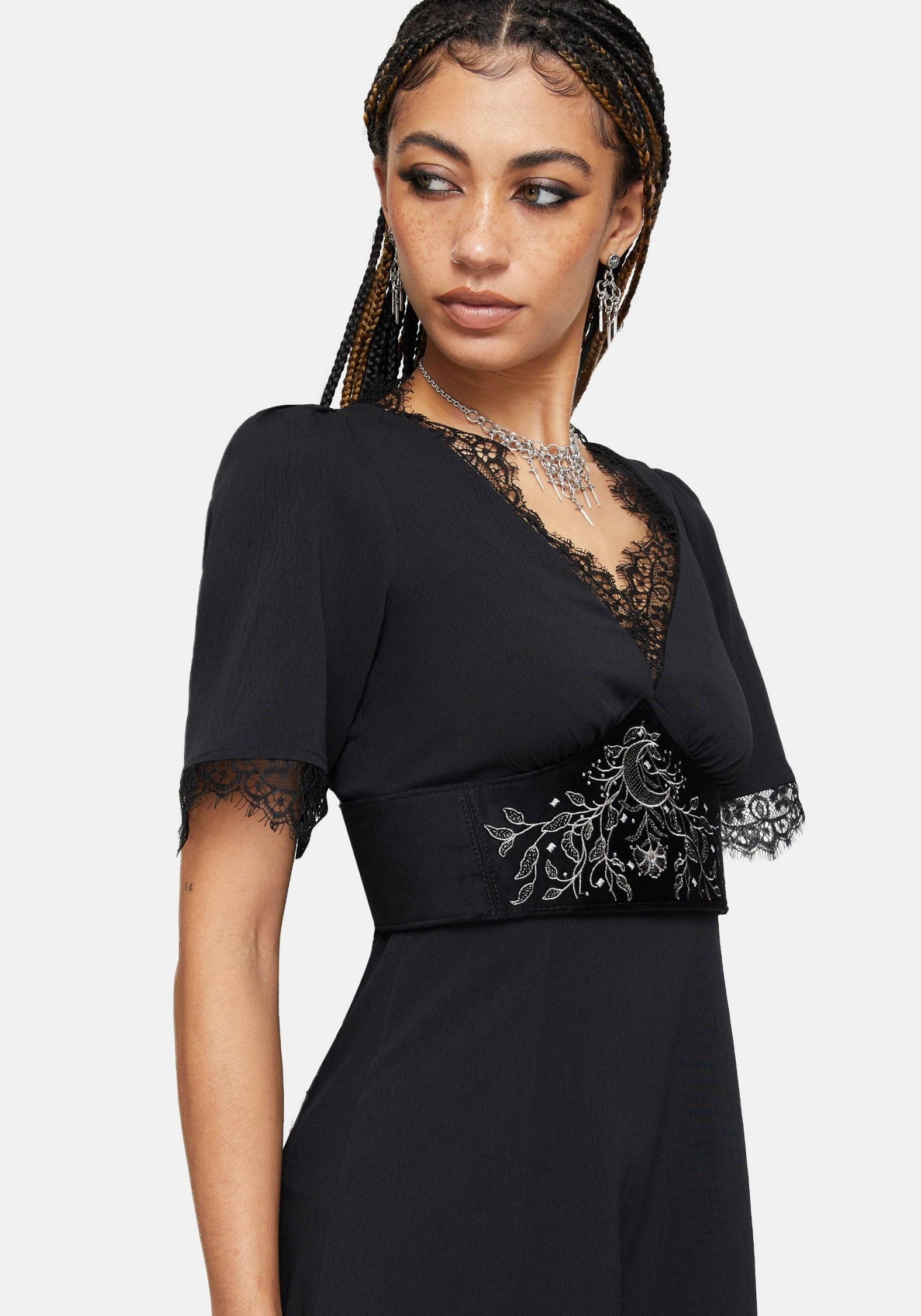 Morrigan Stern Gekreuzte Bestickt Taille Gürtel
