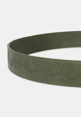 Rosamoth Debossed Buckle Belt - Green