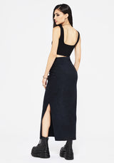 Christina Baumwolle Washed Side Geteilt Maxi Rock