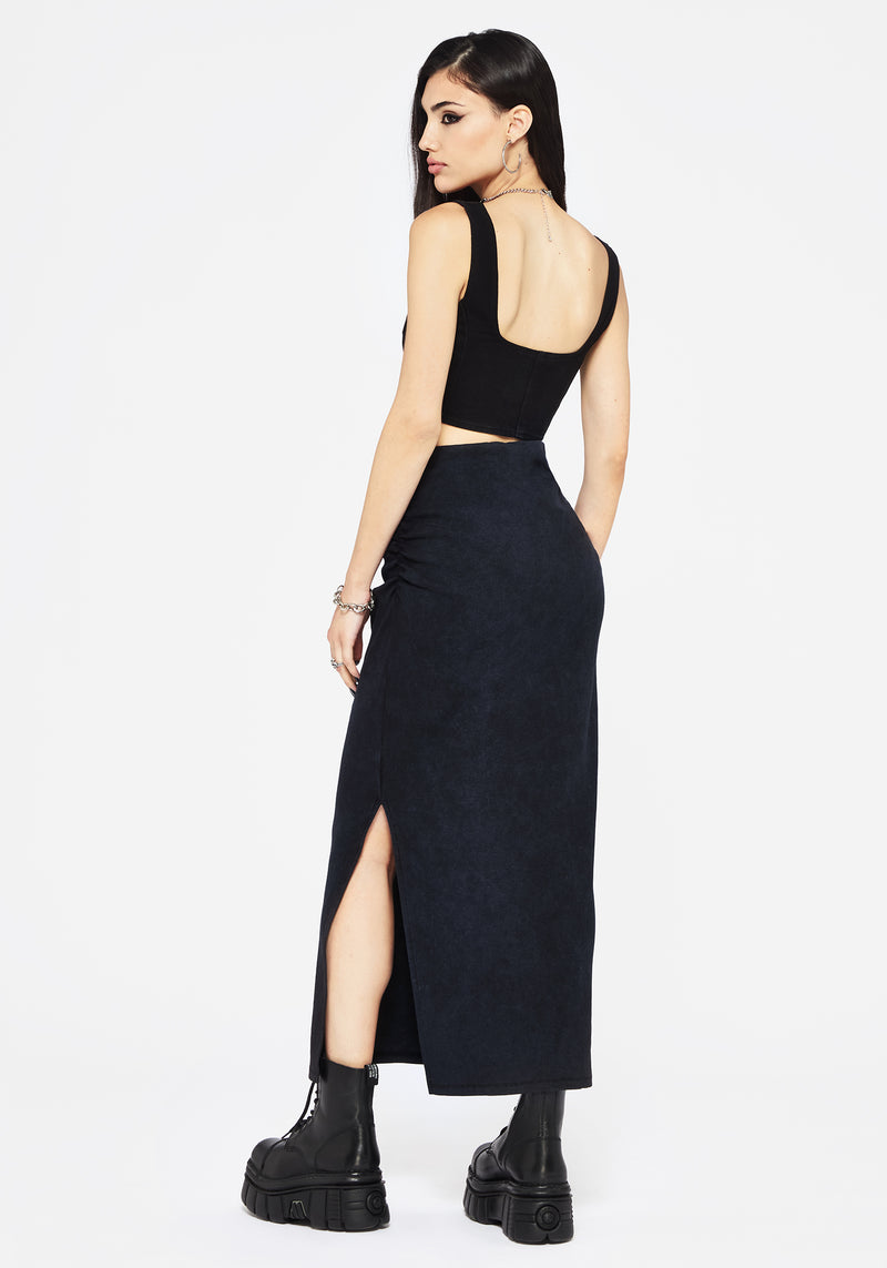Christina Baumwolle Washed Side Geteilt Maxi Rock