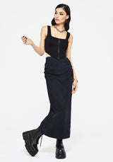 Christina Baumwolle Washed Side Geteilt Maxi Rock