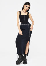 Christina Baumwolle Washed Side Geteilt Maxi Rock