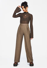 Mystisch Bestickt Turn Hoch Weit Bein Hose