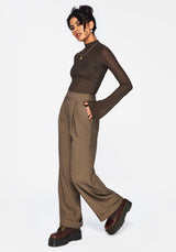 Mystisch Bestickt Turn Hoch Weit Bein Hose