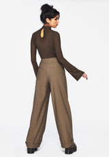 Mystisch Bestickt Turn Hoch Weit Bein Hose