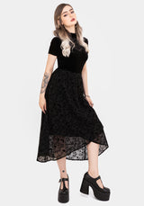 Faustina Beflockt Chiffon Stehkragen Wickel Midaxi Rock