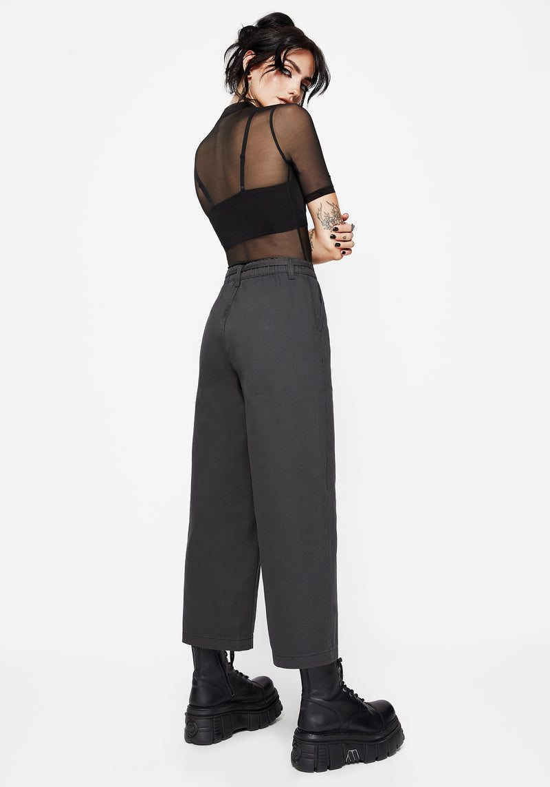 Octavia Tie Waist Snake Trim Wide Leg Trouser