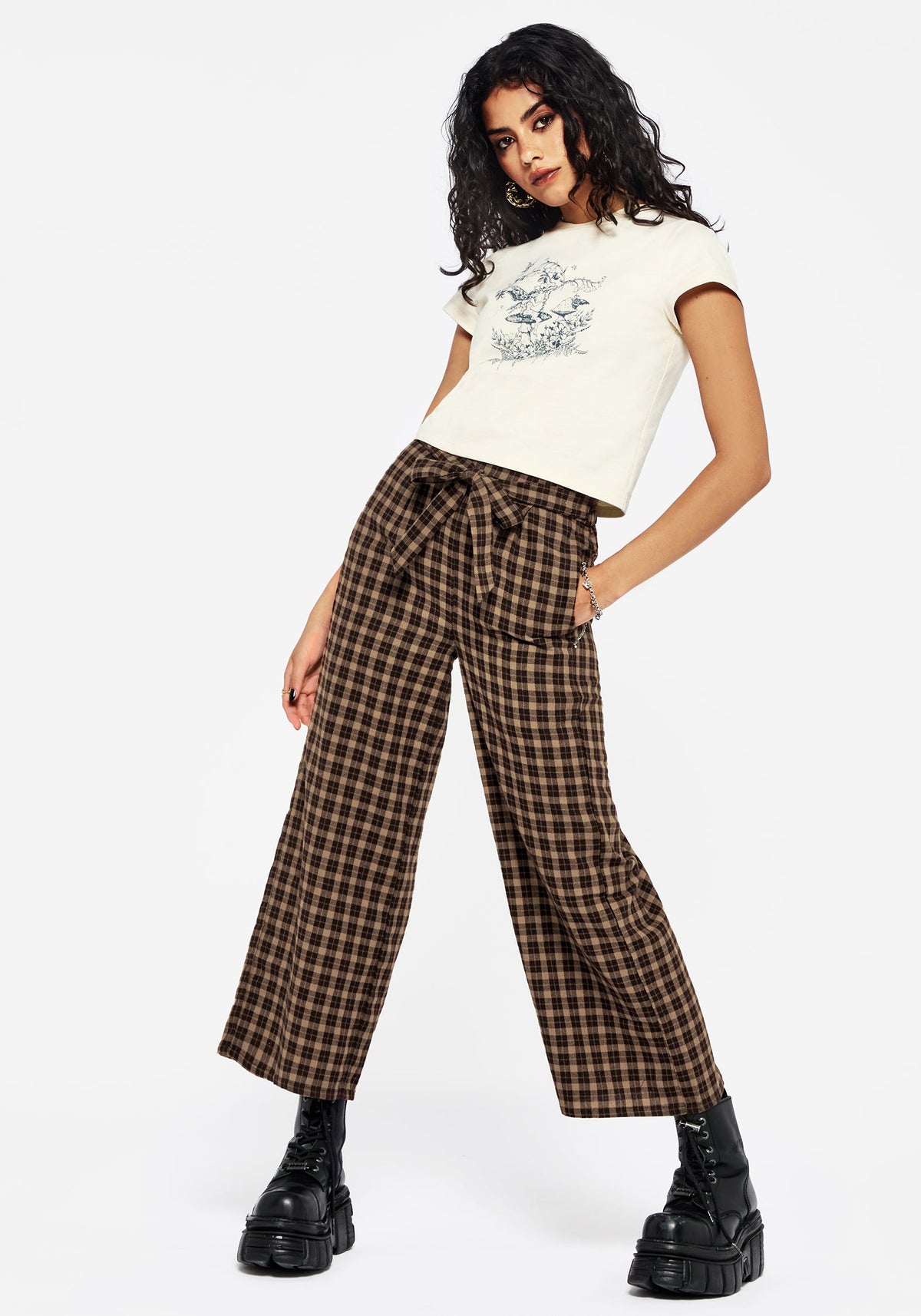 Terra Weit Bein Culotte Hose - Braun
