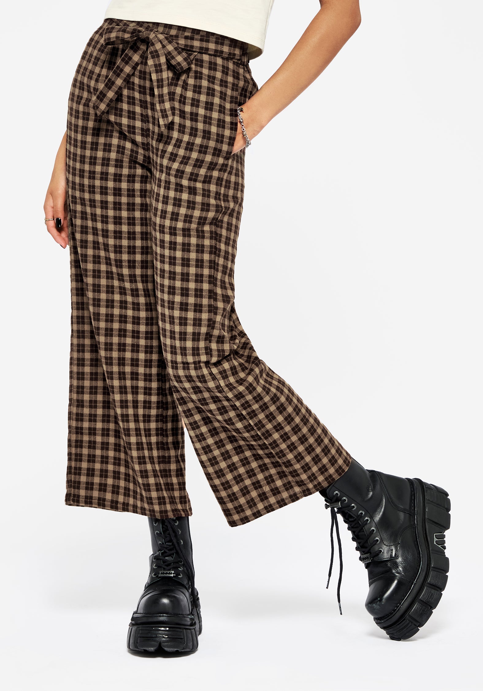 Terra Weit Bein Culotte Hose - Braun