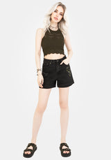 Swamplife Bestickt Denim Shorts