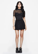 Lauma Bestickt Kunst- Suede Skort