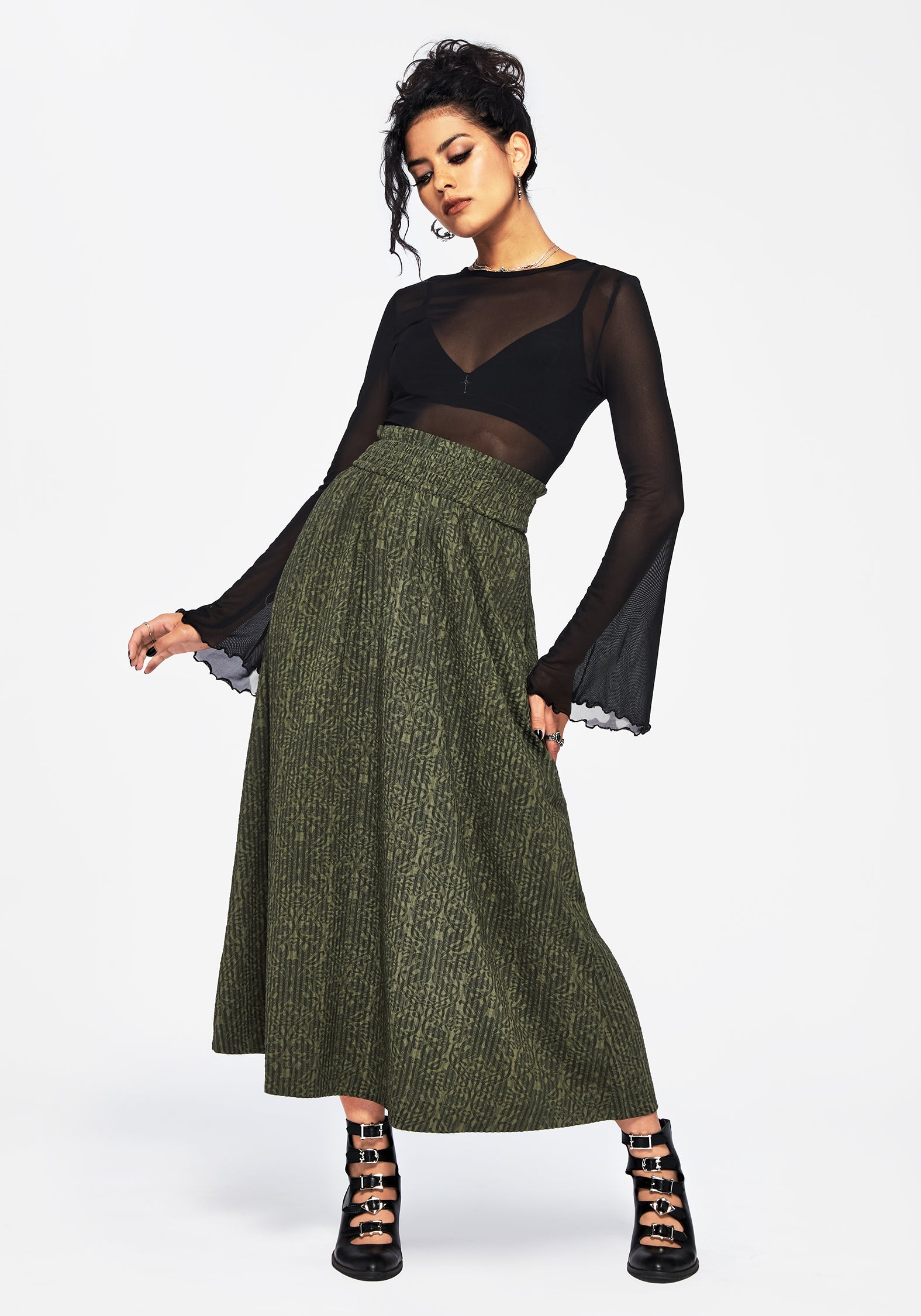 Francesca Dragon Printed Midaxi Skirt