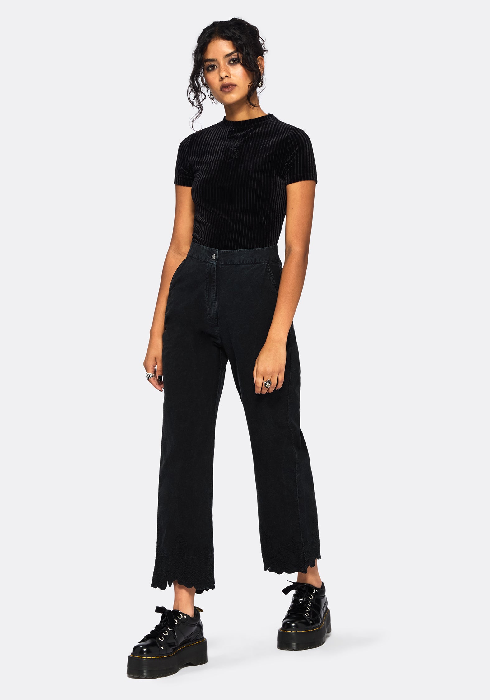 Ceres Baumwolle Motte Broderie Saum Hosen