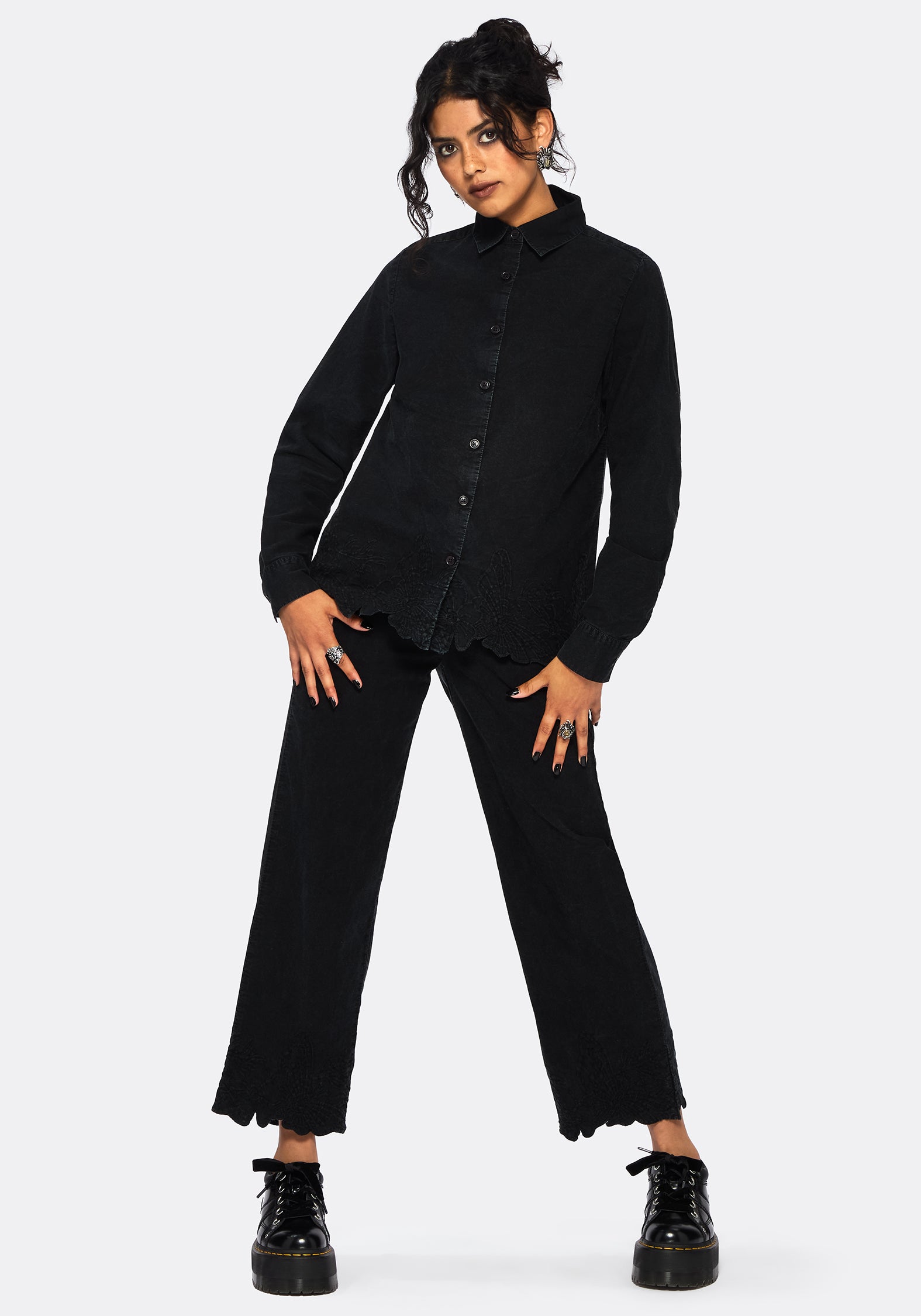 Ceres Baumwolle Motte Broderie Saum Hosen