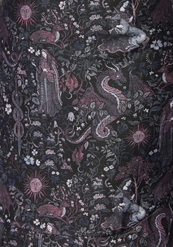 Haunt Medieval Printed Asymmetric Midaxi Skirt