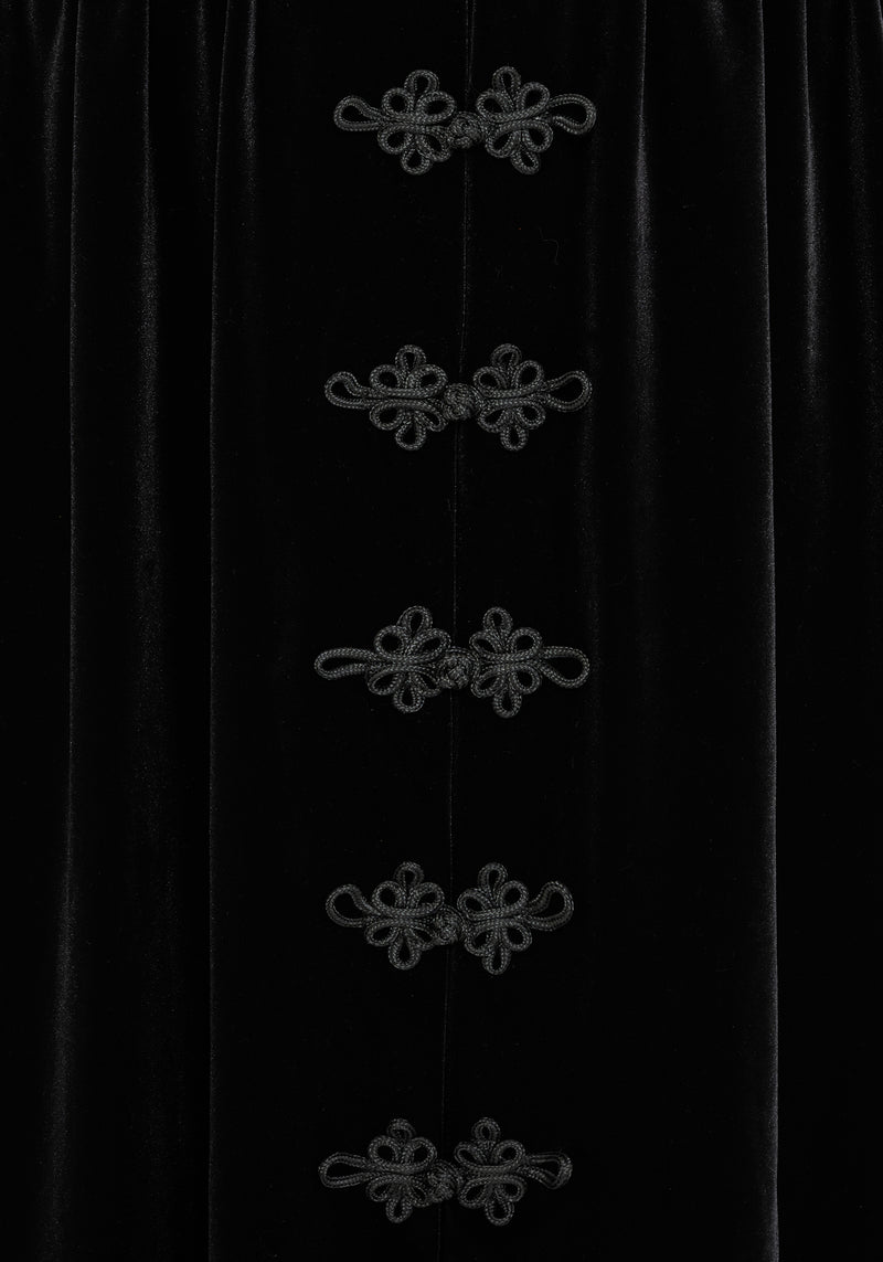 Nova Velour Frog Closure Midi Skirt