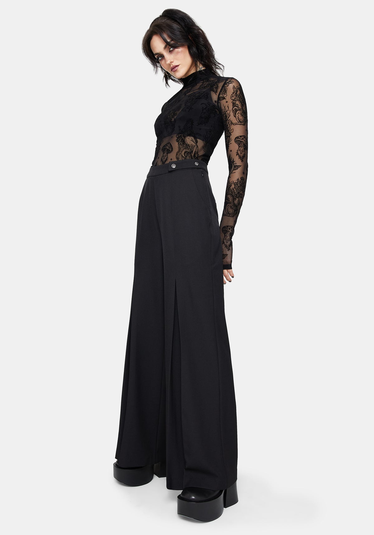 Iris Celestial Seite Knopf Massgeschneidert Hosen