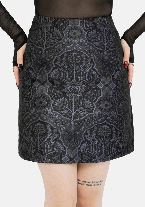 Nocturna Jacquard A Line Mini Skirt