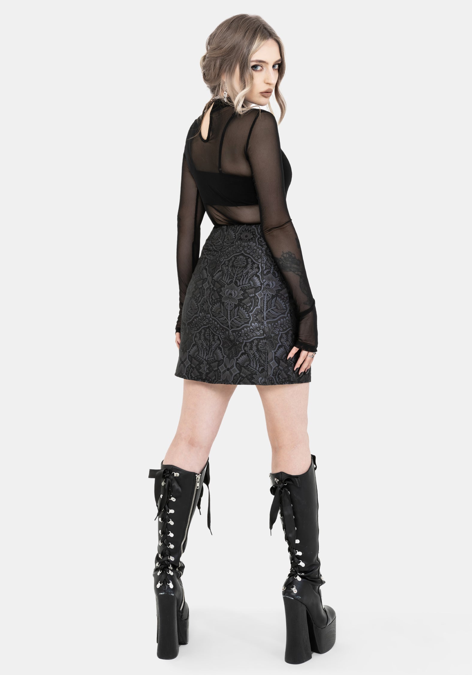 Nocturna Jacquard A Line Mini Rock