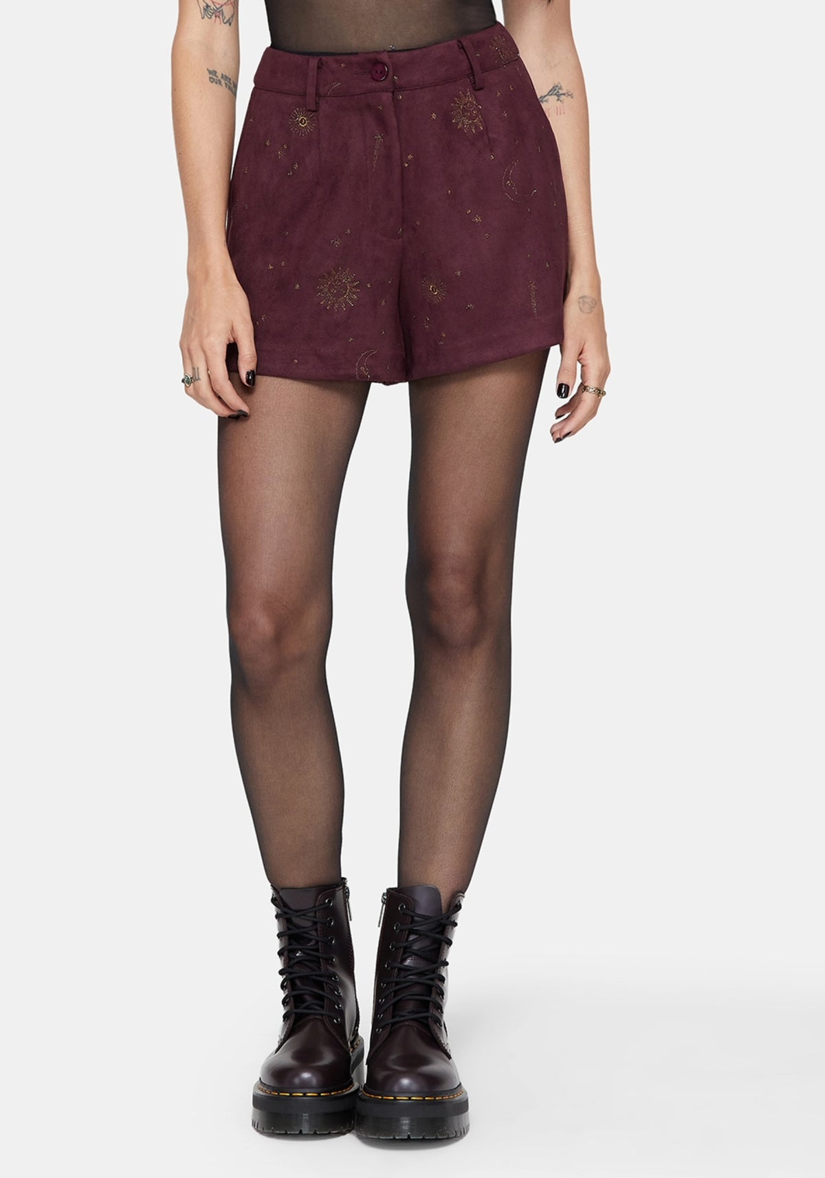 Rosia Celestial Druck Suede Shorts
