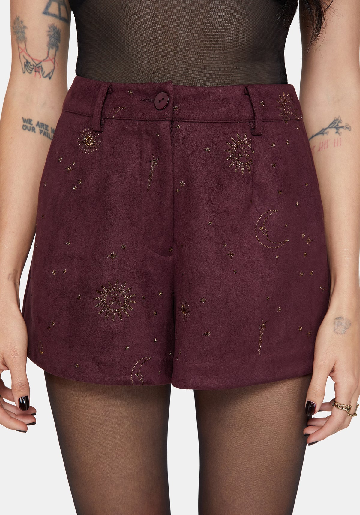 Rosia Celestial Druck Suede Shorts