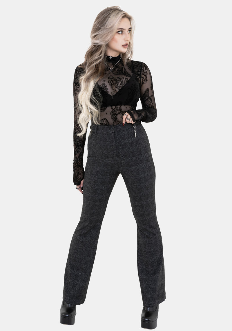 Moura Check Fit And Flare Trouser With Charm