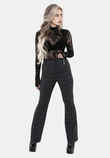 Moura Check Fit And Flare Trouser With Charm