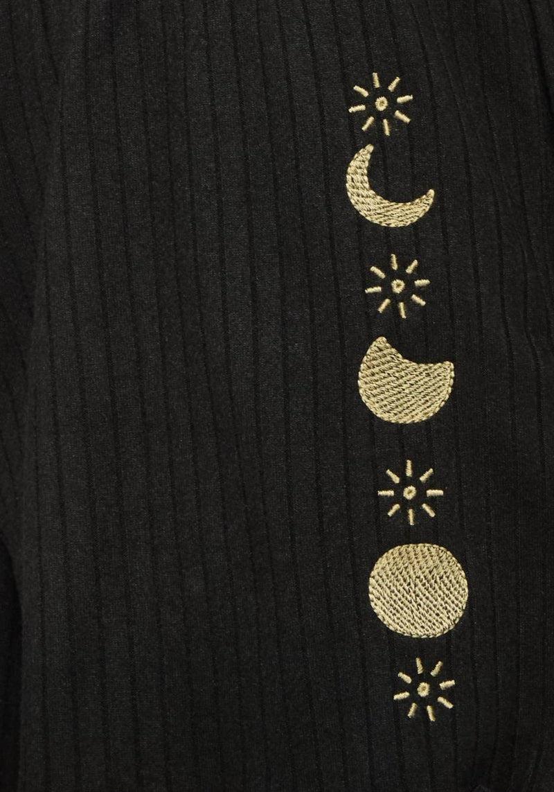 Griffinfly Embroidered Lettuce Hem Pyjama Short