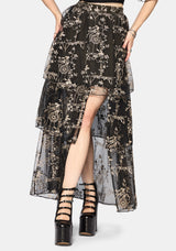 Stellar Vine Split Tiered Tulle Skirt