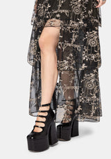 Stellar Vine Split Tiered Tulle Skirt