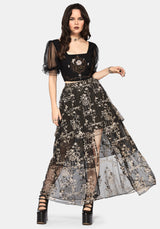 Stellar Vine Split Tiered Tulle Skirt