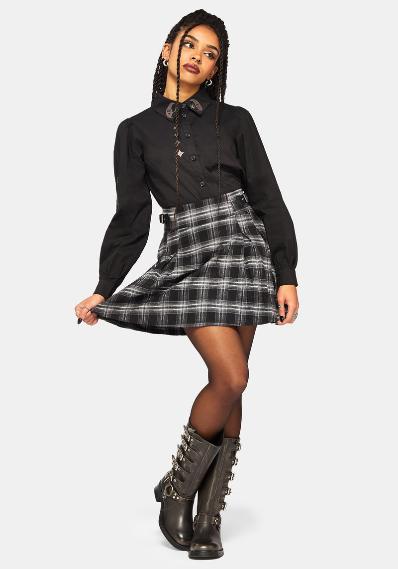 Rowenna Check Buckled Mini Skirt