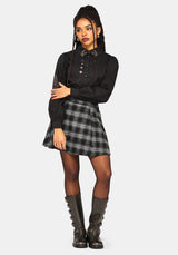 Lochan Check Buckled Mini Skirt