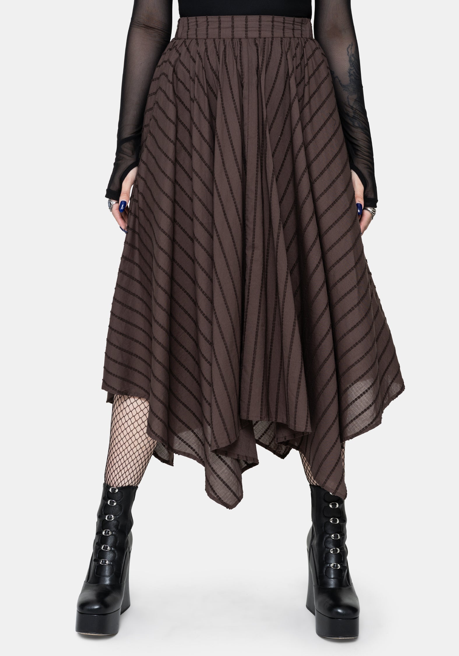 Blythe Taschentuch Saum Midaxi Rock - Braun