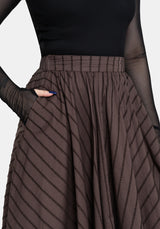 Blythe Handkerchief Hem Midaxi Skirt - Brown