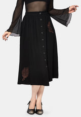 Hexborn Baba Yaga Embroidered Midi Skirt