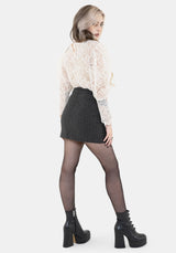 Chrysina Beetle Sequin Embellished Pleated Mini Skirt