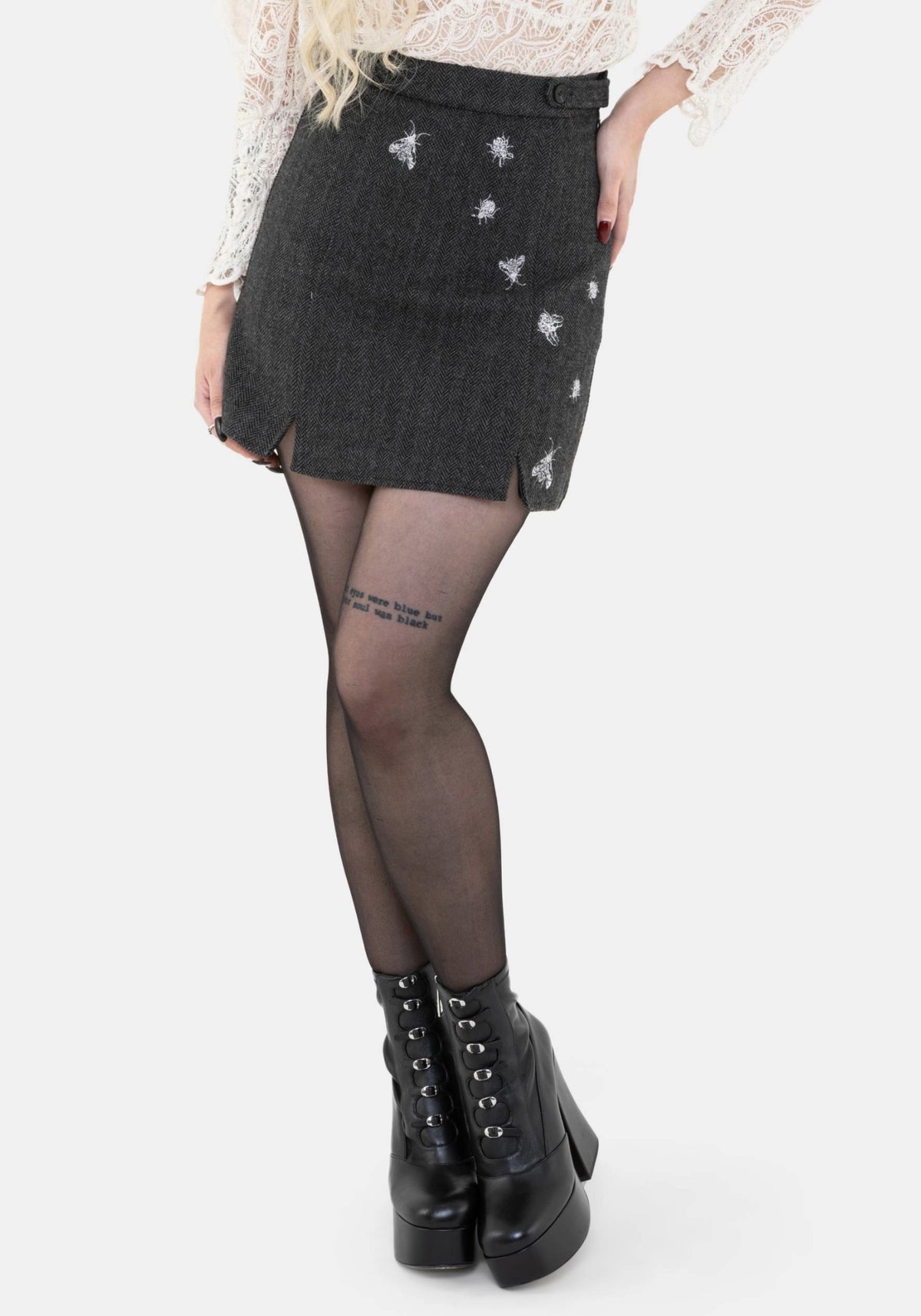 Chrysina Käfer Pailletten Embellished Plissiert Mini Rock
