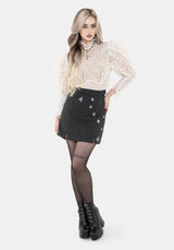 Chrysina Beetle Sequin Embellished Pleated Mini Skirt