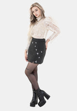 Chrysina Beetle Sequin Embellished Pleated Mini Skirt