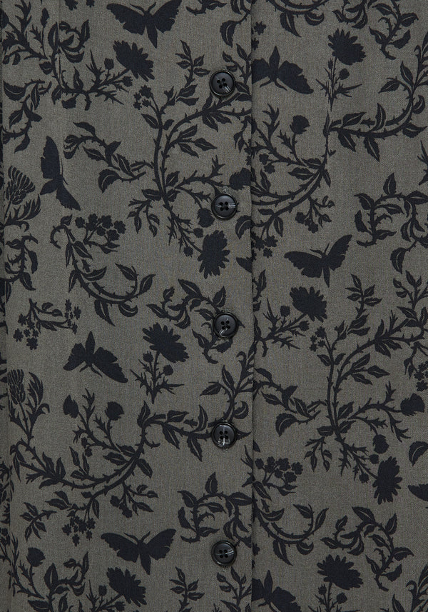 Morgana Button Up Midi Skirt - Green