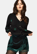 Deva Velour Lace Trim Tie Waist Skort - Dark Green