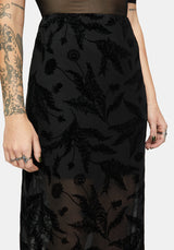 Cimora Dandelion Flock Mesh Midi Skirt